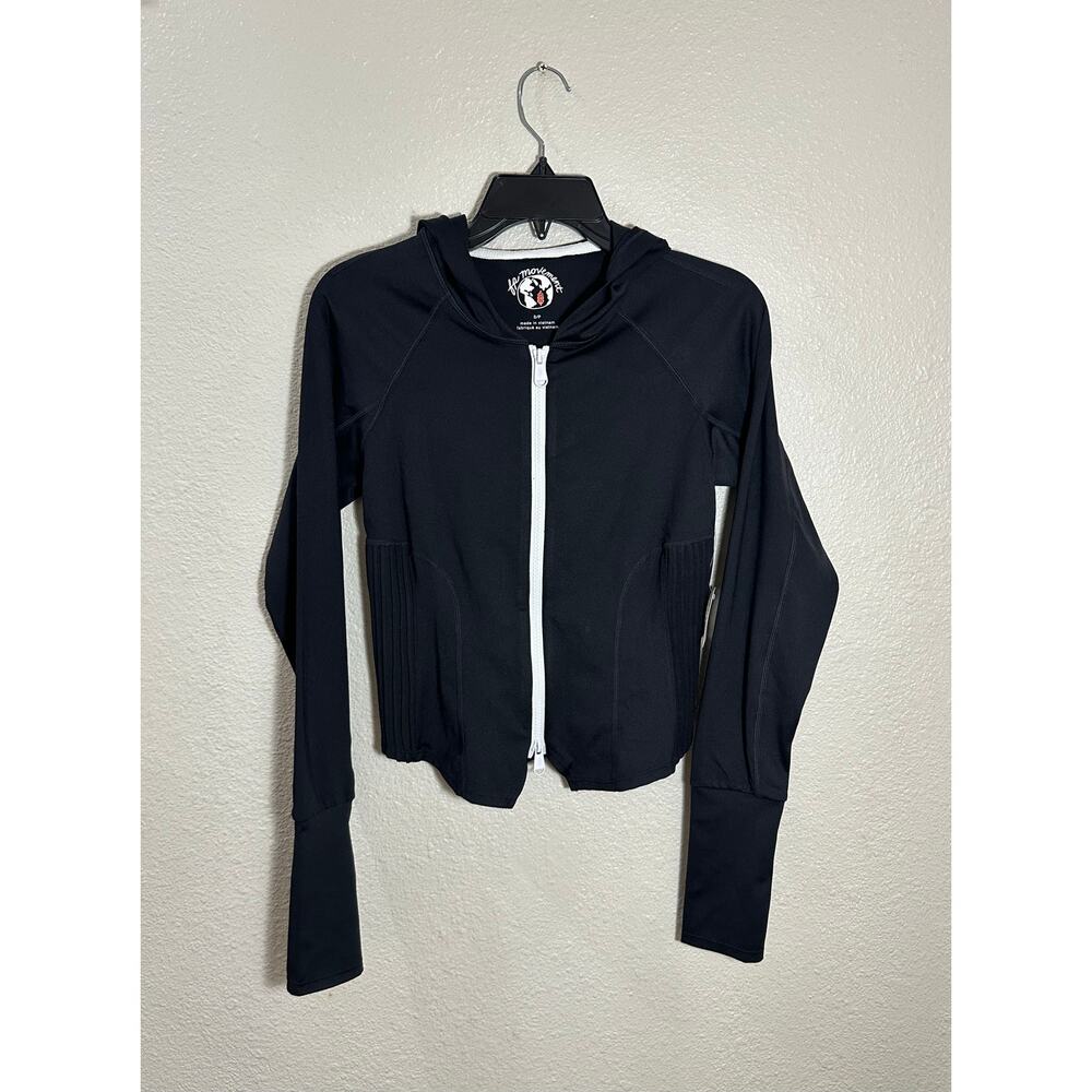 Free People Movement Black Cropped Performance Zip Hoodie, NWT